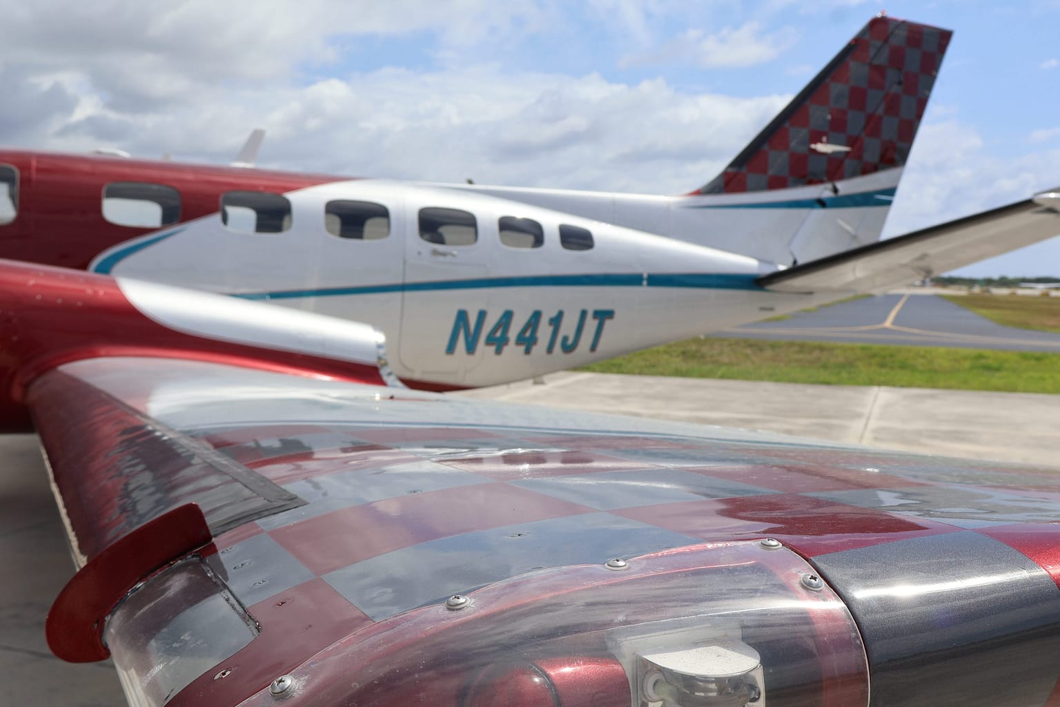 Exterior of 441 conquest ii cessna aircraft side wing
